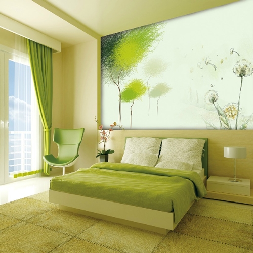 green-white-bedroom-design